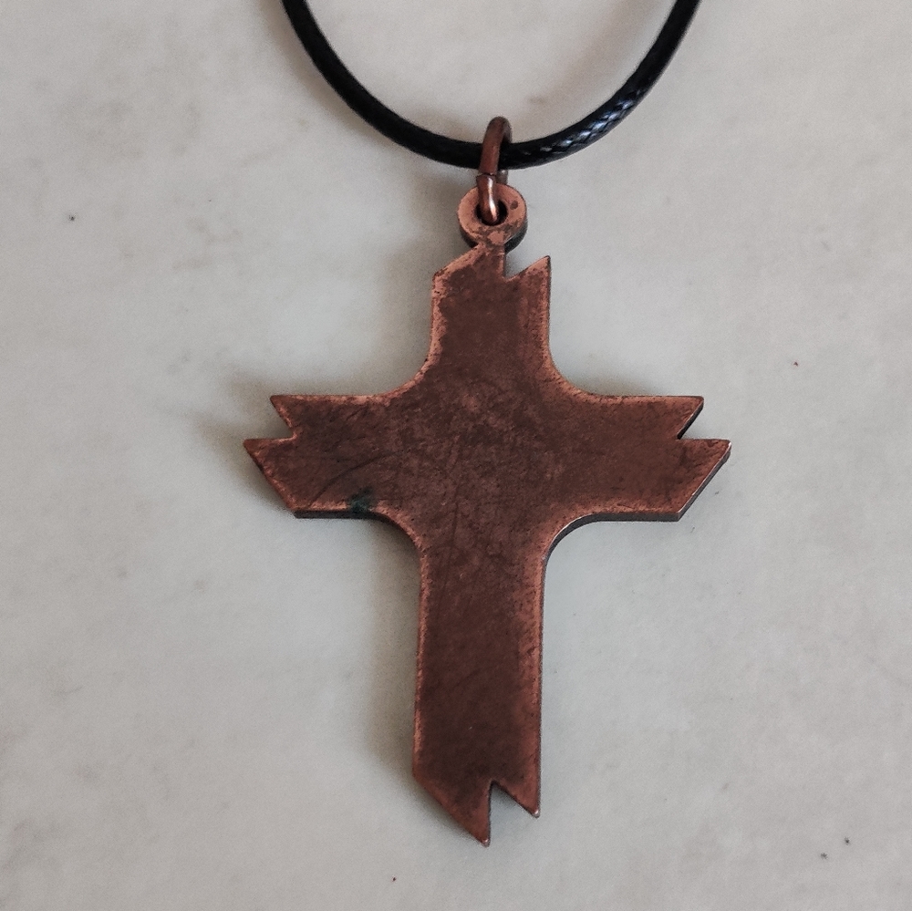 Vintage Modernist Copper Cross - Picture 8 of 11